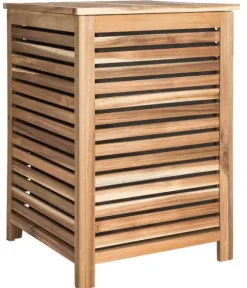 Acacia Cesto Roupa Suja Luxe Preto, Natural