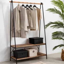 Acacia Estante Para Roupa Preto