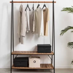 Acacia Estante Para Roupa Preto