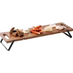 Acacia Lux Prancha Para Servir /Mesa Preto, Natural