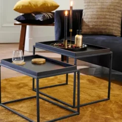 Apollo Mesas Auxiliares Conjunto De 2 Preto