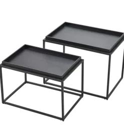 Apollo Mesas Auxiliares Conjunto De 2 Preto