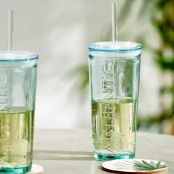 Authentic Copo Com Palha Transparente