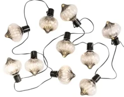 Azis Grinalda Iluminada 10 Led Exterior Forma De Gota