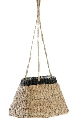 Baku Vaso De Pendurar Preto, Natural