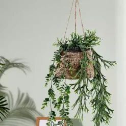 Baku Vaso De Pendurar Preto, Natural