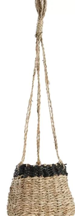 Baku Vaso De Pendurar Preto, Natural