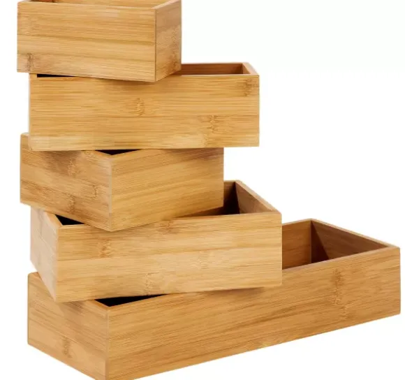 Bamboo Organizador De Gaveta Natural