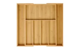 Bamboo Organizador Gaveta Extens Vel Natural