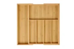 Bamboo Organizador Gaveta Extens Vel Natural