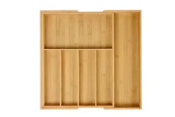Bamboo Organizador Gaveta Extens Vel Natural