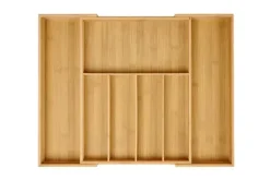 Bamboo Organizador Gaveta Extens Vel Natural