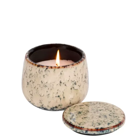 Ceramic Vela Em Pote Azul