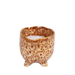 Ceramic Vela Em Pote Castanho