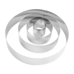 Damier Argolas Para Tarte Conjunto De 4 Prateado