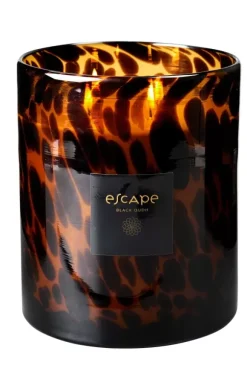 Escape Black Oudh Vela Perfumada Em Copo Preto, Castanho, Ocre