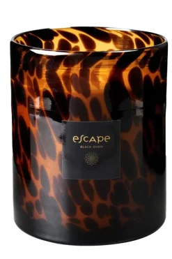 Escape Black Oudh Vela Perfumada Em Copo Preto, Castanho, Ocre