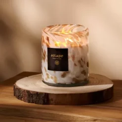 Escape World Of Goa Vela Perfumada Branco, Dourado,