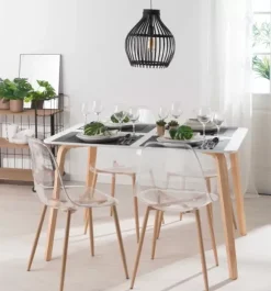 Ice Cadeira Sala De Jantar Transparente, Natural