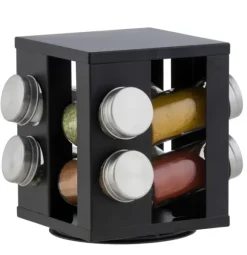 Industria Carrossel De Especiarias 8 Potes Preto