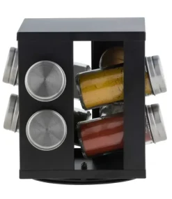 Industria Carrossel De Especiarias 8 Potes Preto