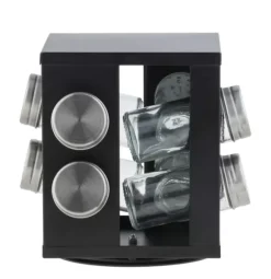 Industria Carrossel De Especiarias 8 Potes Preto