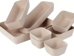 Linostore Cestos De Arrumação Para Gaveta Bege