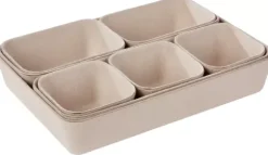 Linostore Cestos De Arrumação Para Gaveta Bege