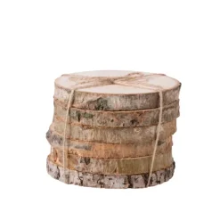 Madera Bases Para Copo Conjunto De 6 Natural