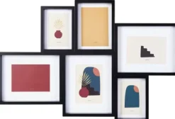 Multi Moldura Para 6 Fotos Preto, Branco