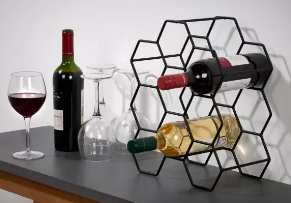 Nau Estante Para Vinho Para 9 Garrafas Preto