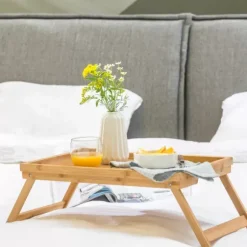 New Bamboo Mesa De Cama Natural