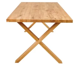 New Oak Mesa De Jantar Com Pernas Em X De Madeira