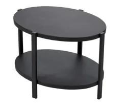 Ovala Mesa De Centro Preto