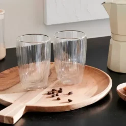 Pausa Copo Parede Dupla Conjunto De 2 Transparente