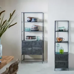 Pharma Estante De Parede Com 4 Gavetas Preto