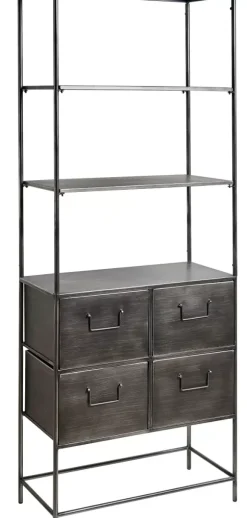 Pharma Estante De Parede Com 4 Gavetas Preto