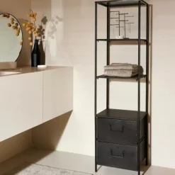 Pharma Estante De Parede Com 2 Gavetas Preto