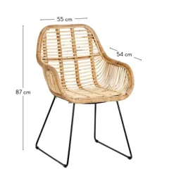 Rotan Cadeira Para Sala De Jantar Natural