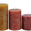 Rustic Velas Conjunto De 3 Castanho, Vermelho, Verde