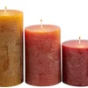 Rustic Velas Conjunto De 3 Verde, Creme, Roxo Claro