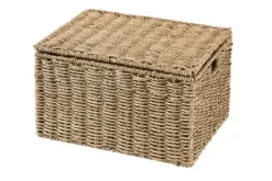 Seagrass Cesto De Arrumação L Com Tampa Natural