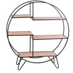 Sirkel Estante De Parede Preto, Natural