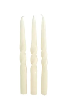 Spiral Conjunto De 3 Velas Creme
