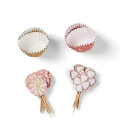 Springtime Conjunto Cupcakes Conjunto De 48 Menta, Roxo Claro