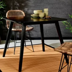 Sumatra Cadeira Sala De Jantar Preto, Castanho