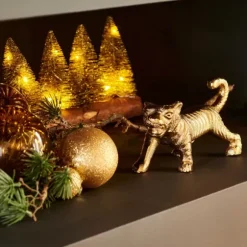 Tiger Tigre Decorativo Dourado