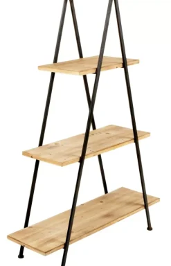 Vermont Estante De Parede Preto, Natural