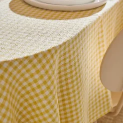 Vichy Toalha De Mesa Amarelo