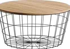 Wire Xl Mesa Auxiliar Xl Preto, Natural